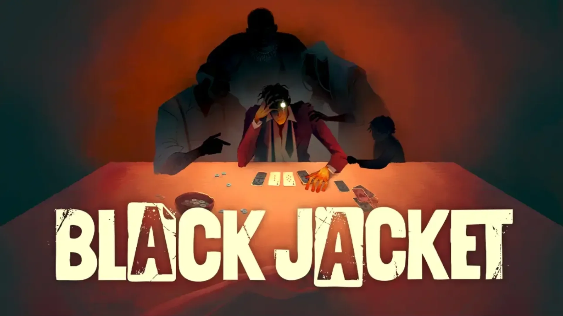 Jacket key art shows a player at a card table with shadowy figures looming behind him.