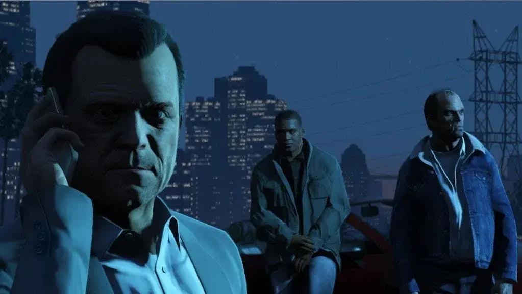 Grand Theft Auto V main characters Trevor, Franklin and Michael featured in official artwork