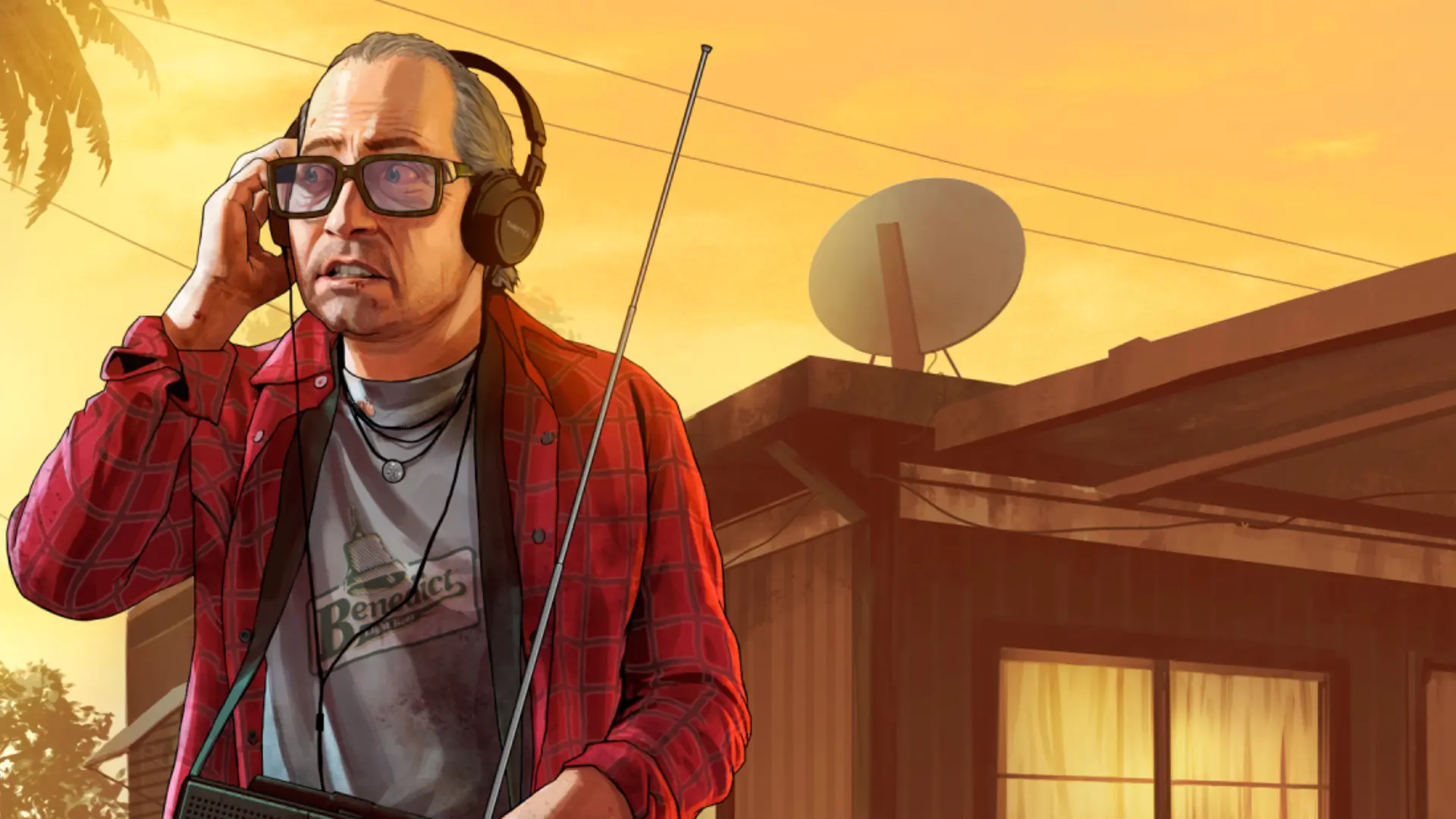 Ron Jakowski holding a radio headset in Grand Theft Auto V