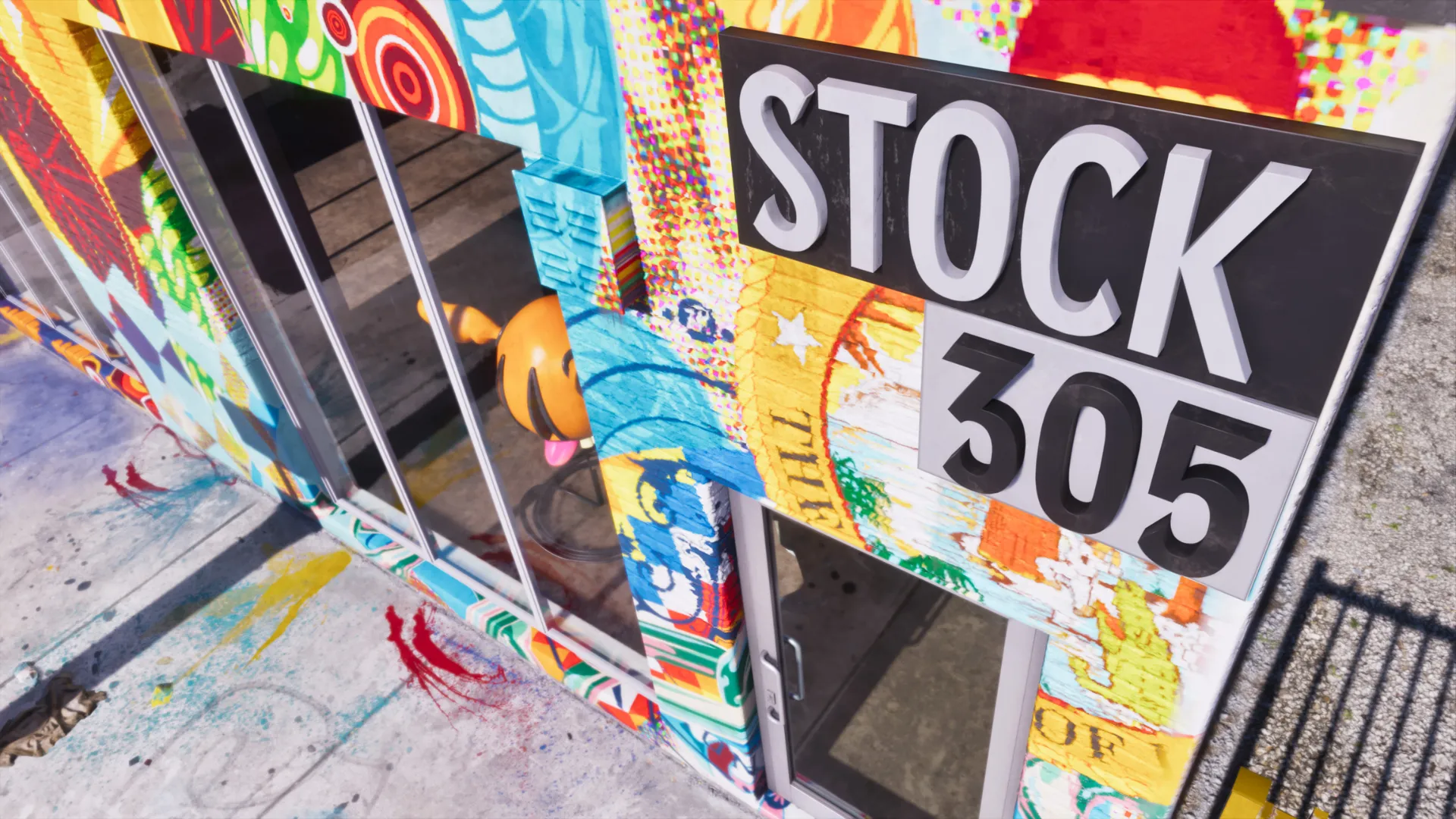 A colourful Stock 305 storefront sign in GTA VI Ultimate Edition.