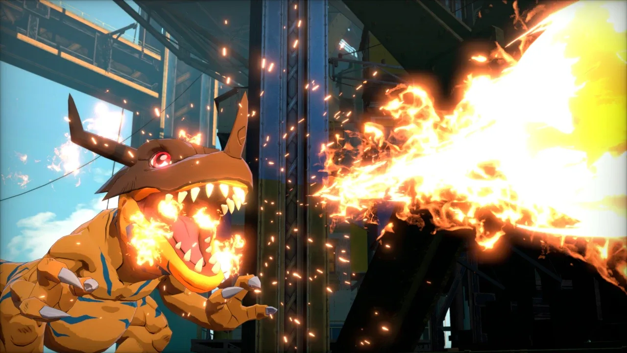 Players explore a bustling Tokyo district in Digimon Story: Time Stranger, where the human world serves as the starting point of the adventure.