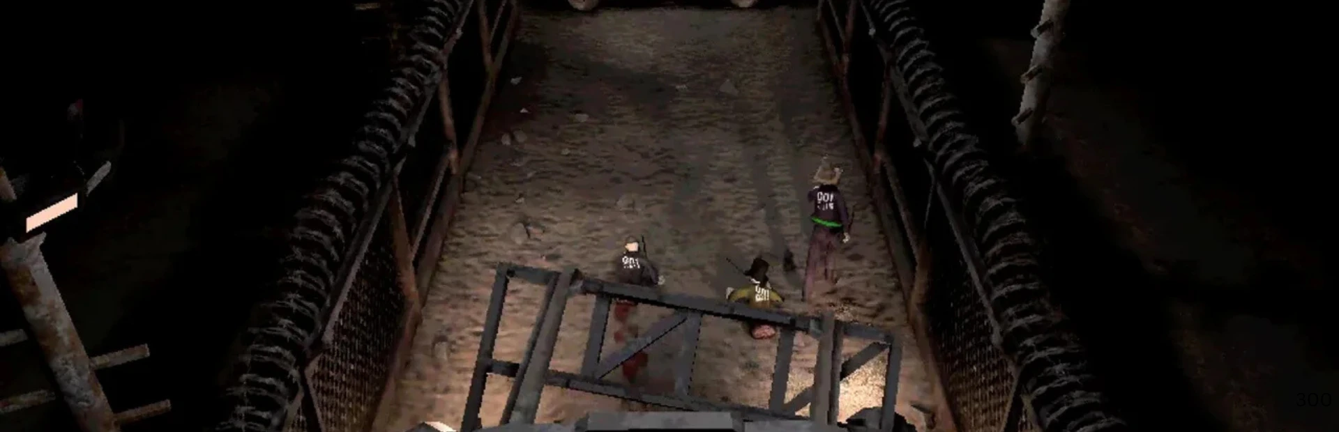 Three characters running through a dark industrial corridor in Machine Party