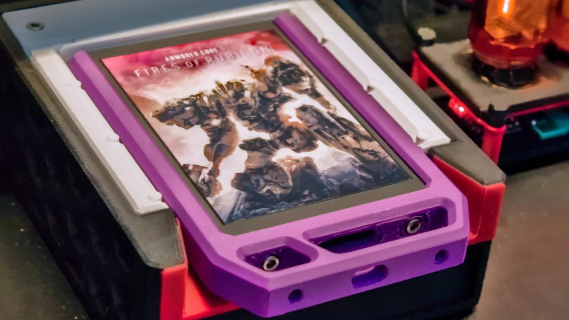 Custom SSD cartridge case showing Armored Core VI Fires of Rubicon artwork