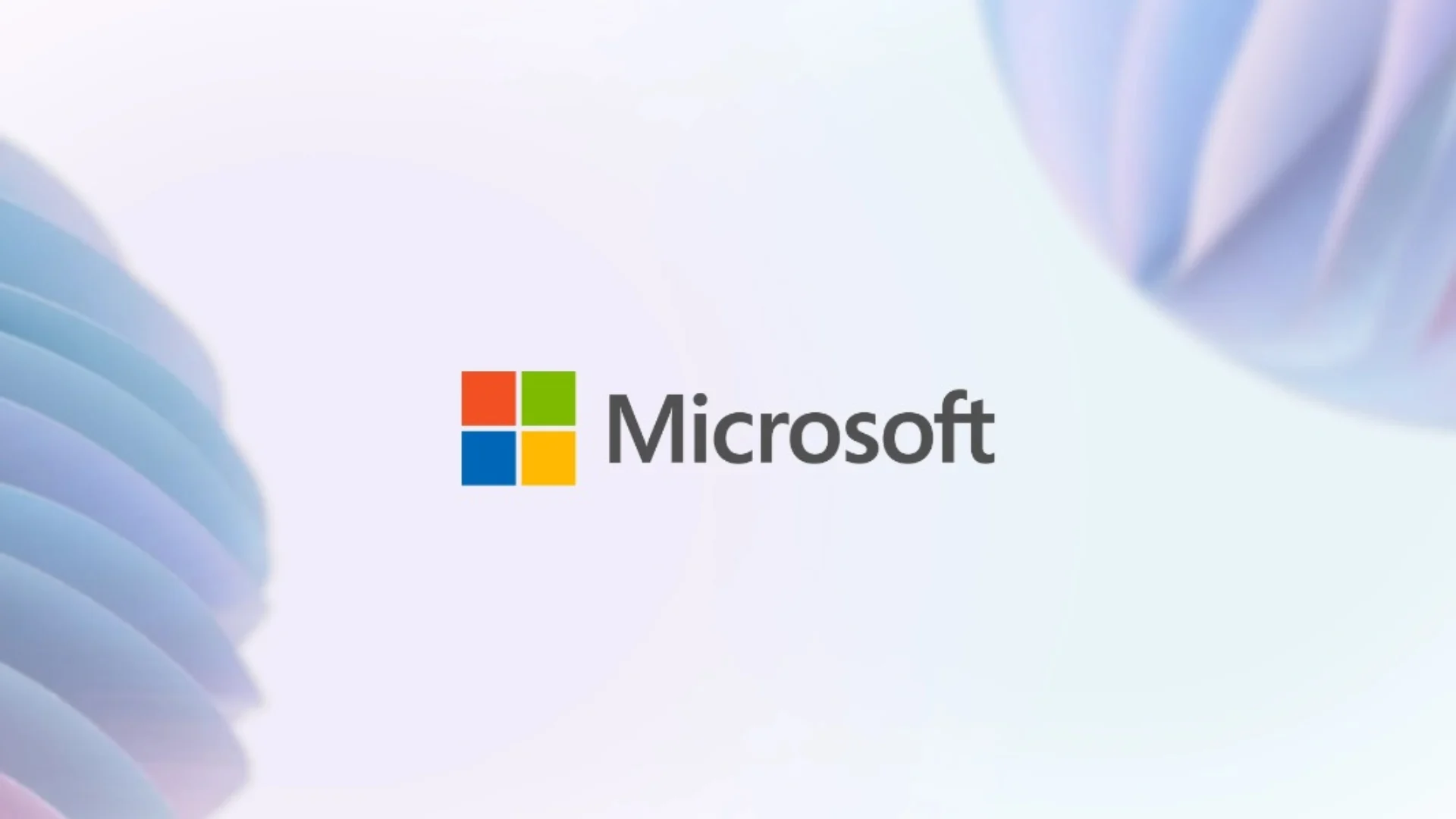 Microsoft logo displayed on a light blue and white background