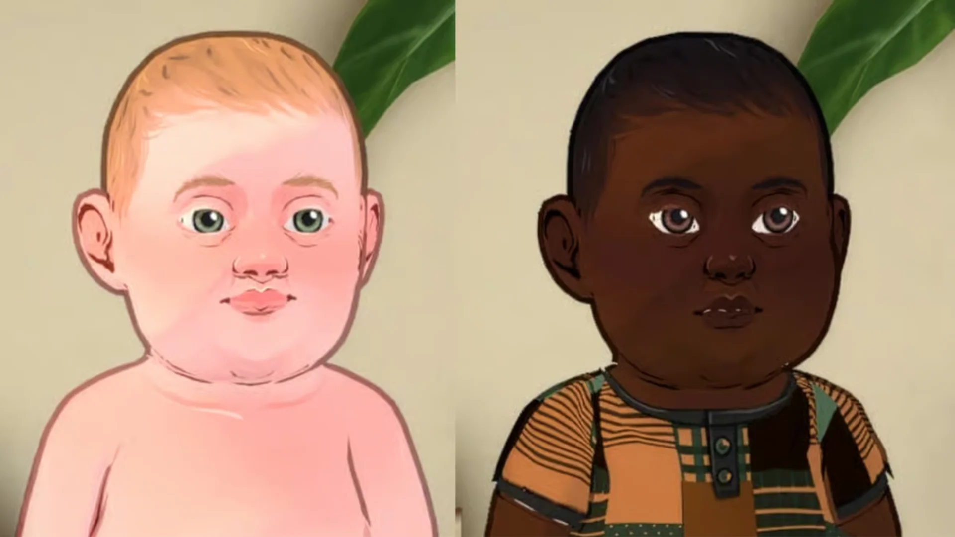Two redesigned Paralives baby models with different skin tones and softer facial features.