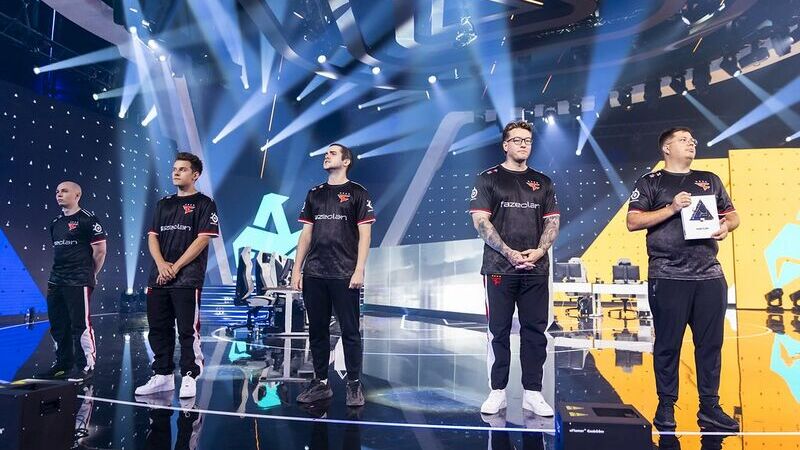 FaZe Clan esports team standing on stage during the Esports World Cup 2025.