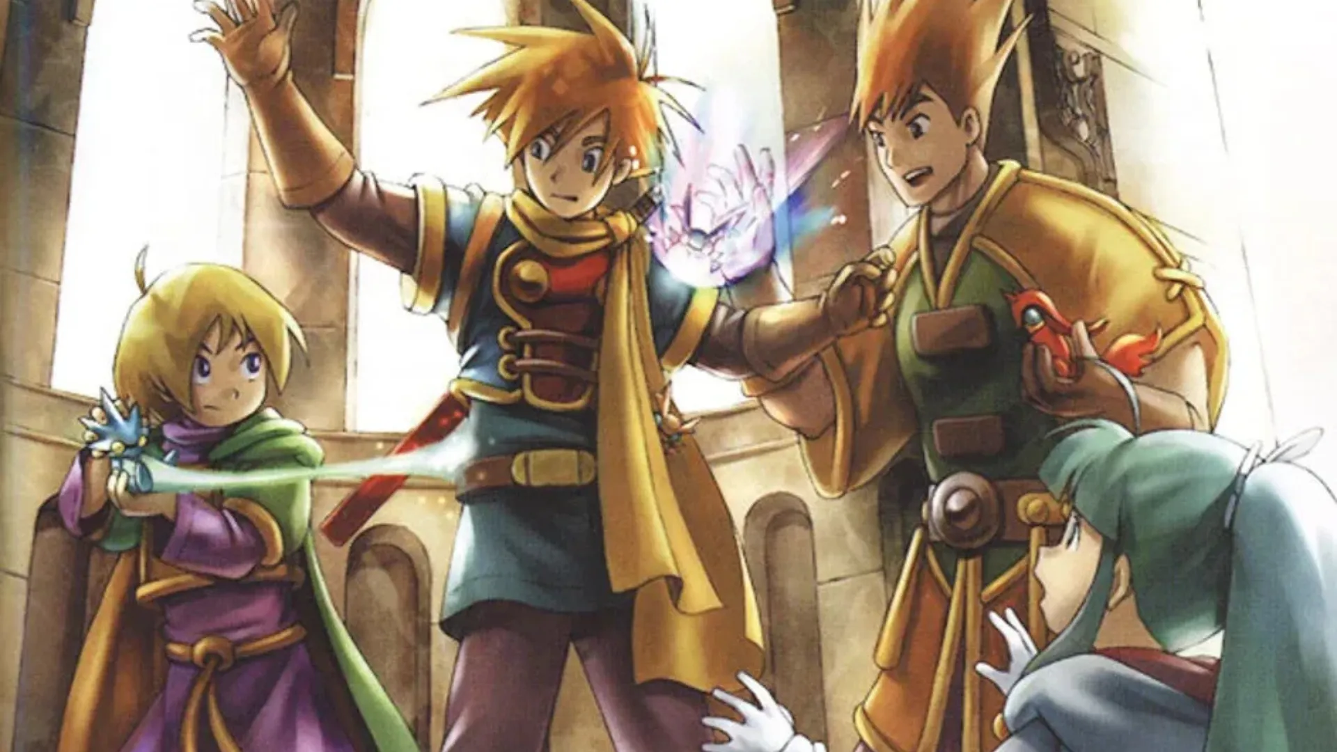 Golden Sun characters using Psynergy in official artwork