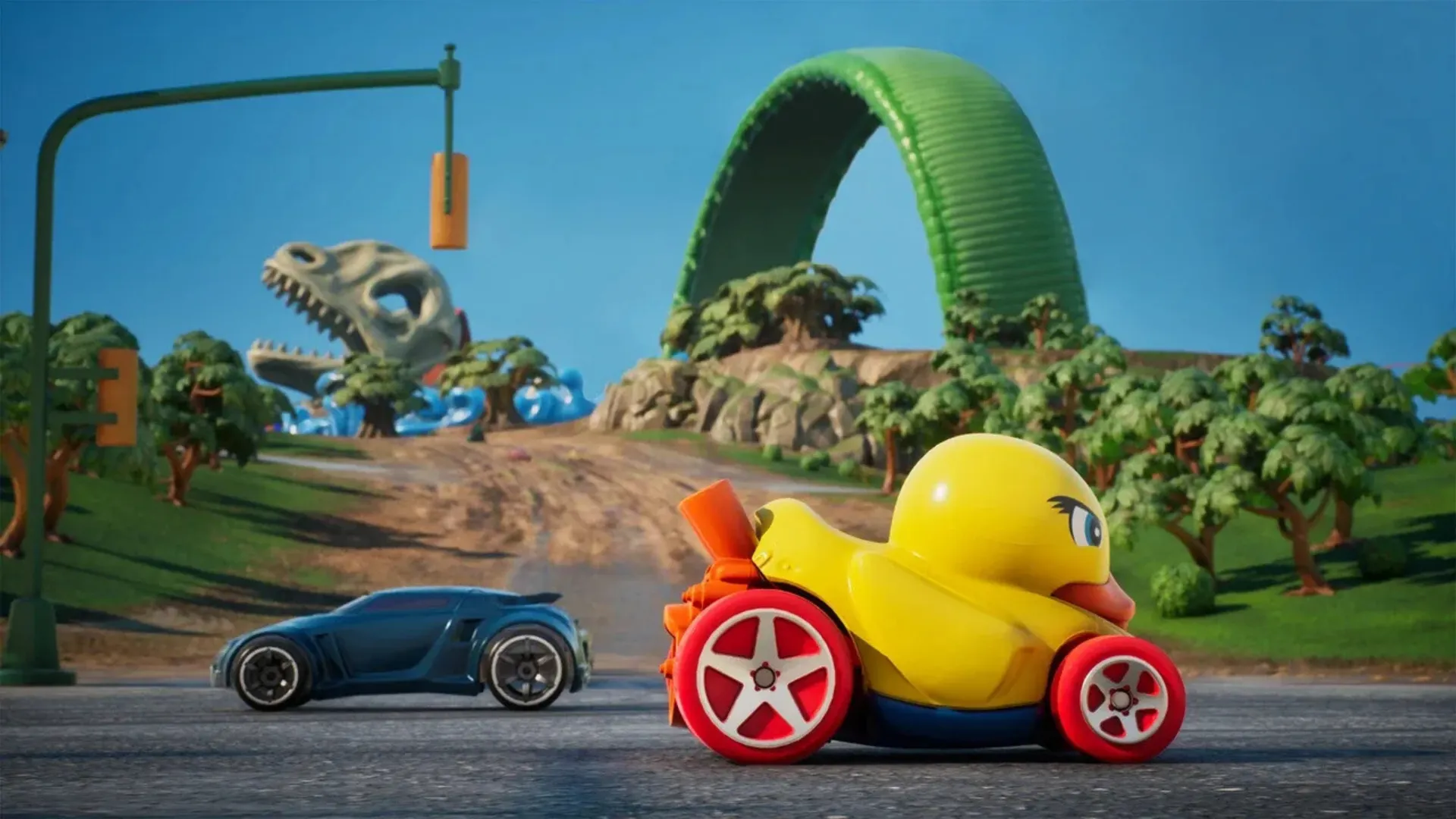 Yellow duck-shaped Hot Wheels car in Hot Wheels Infinite Rush