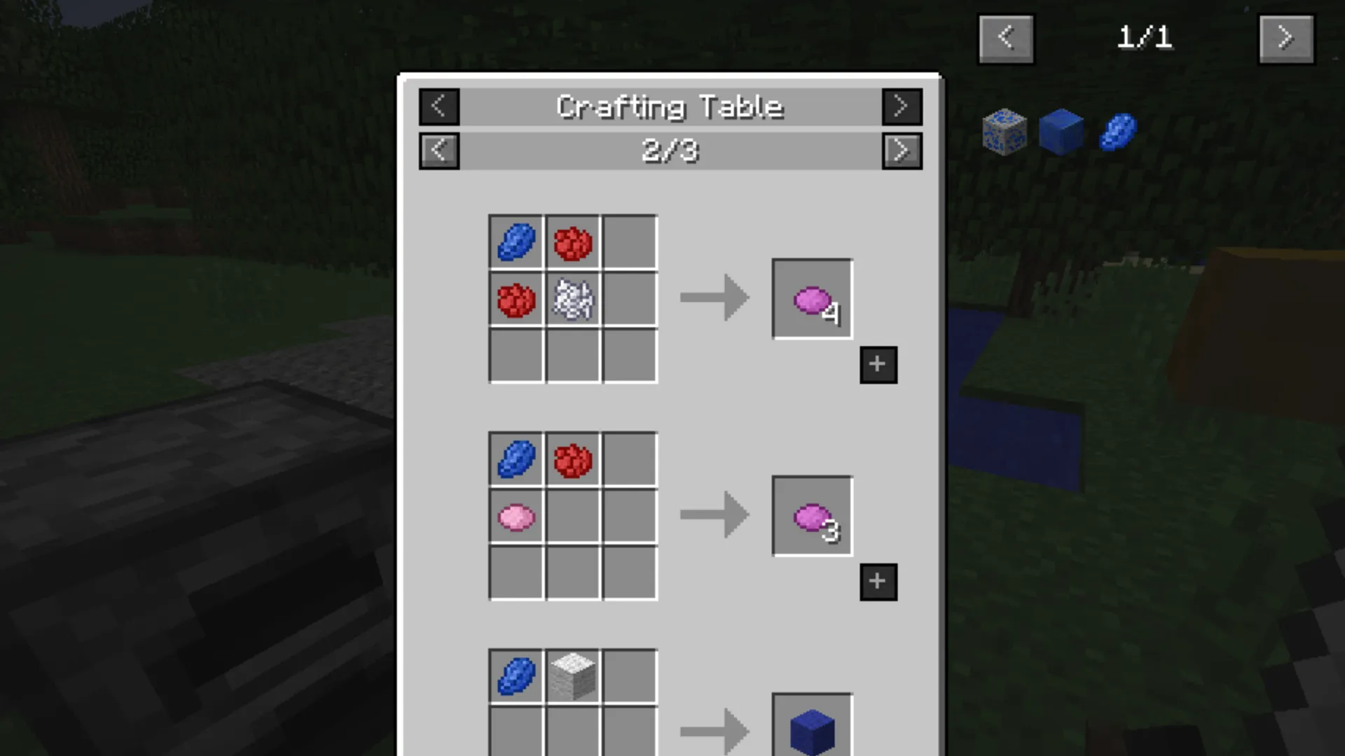 JEI crafting viewer shows wooden and stone pickaxe recipes with a Missing Items tooltip.