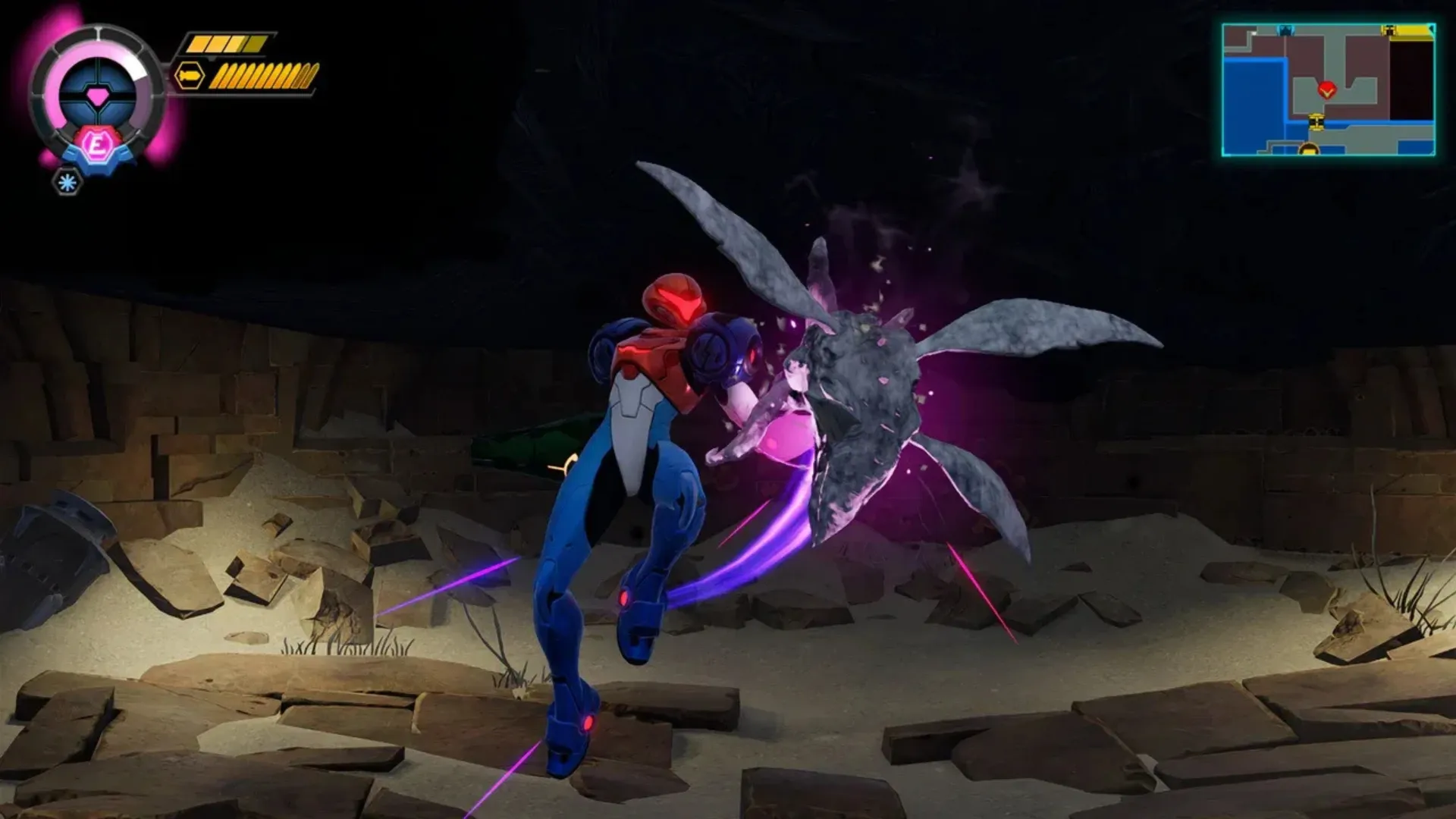 Samus fighting an enemy in Metroid Ravenous