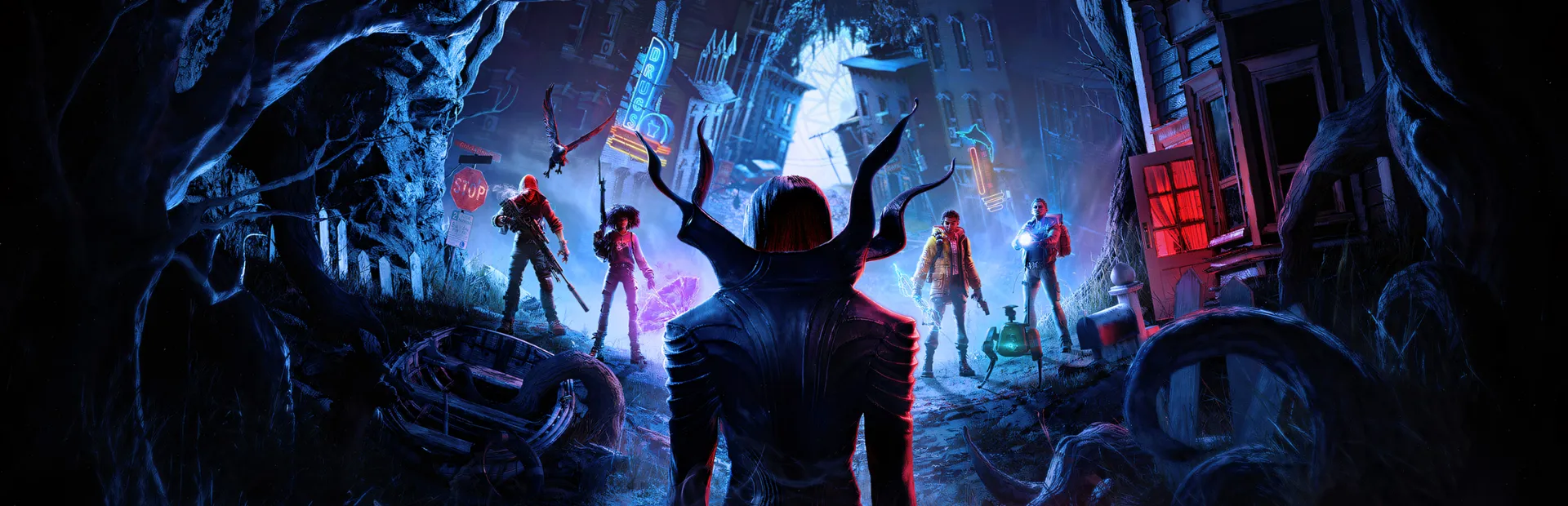 Redfall heroes face a vampire in the game’s dark open world