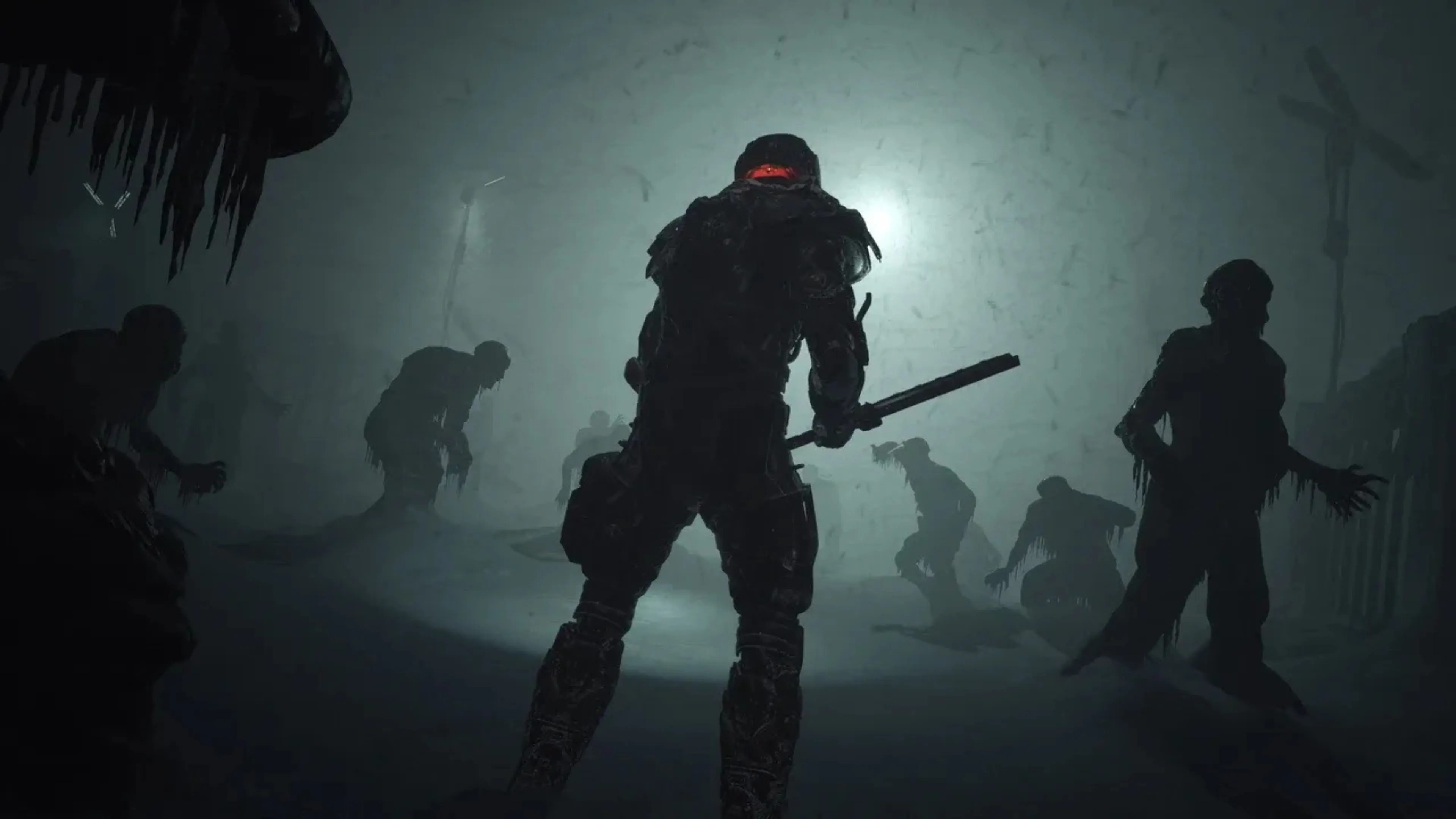 Jacob Lee kicks a Biophage during melee combat in The Callisto Protocol