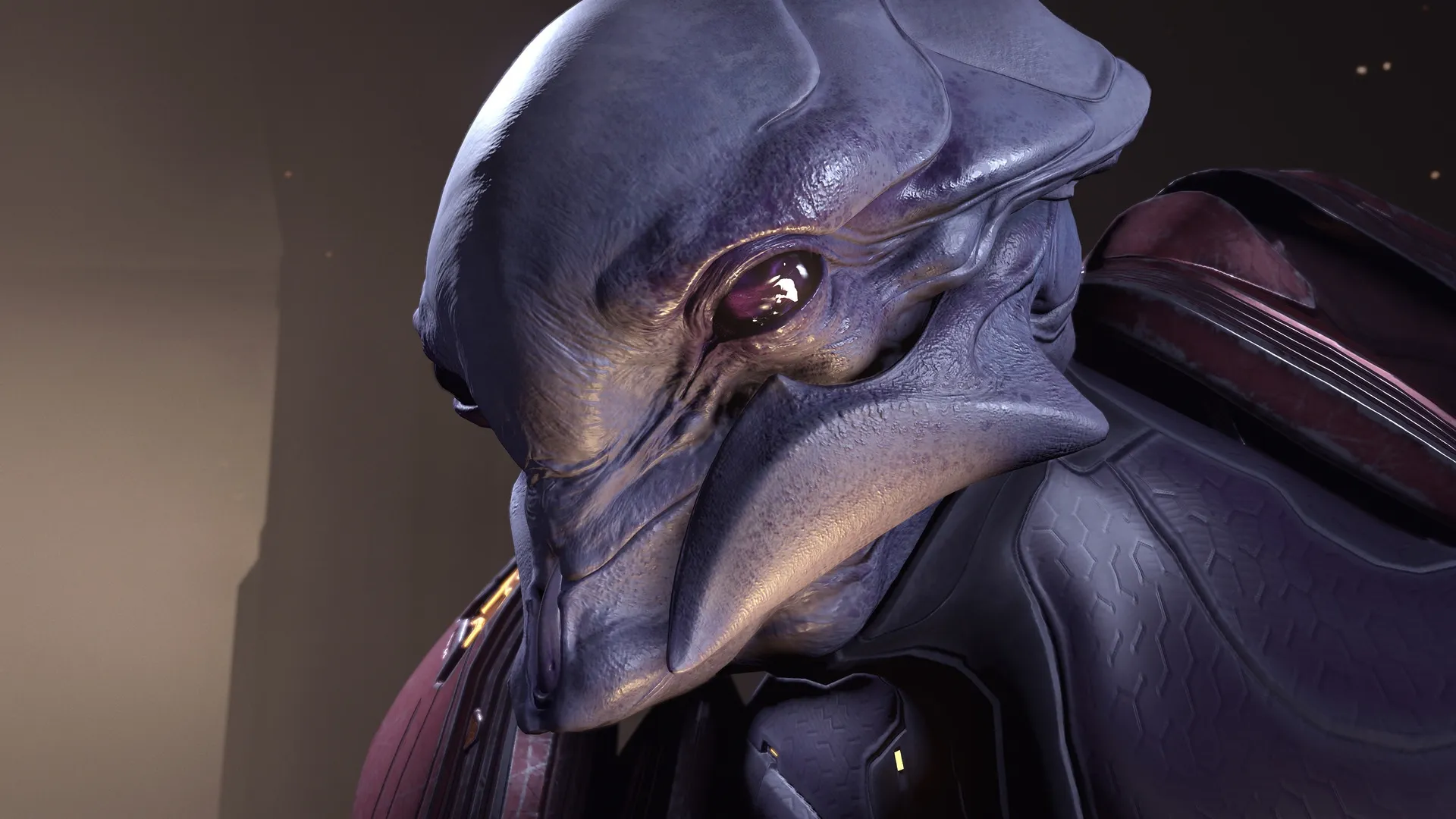 Close-up of a Xalanyn character from Halo Infinite