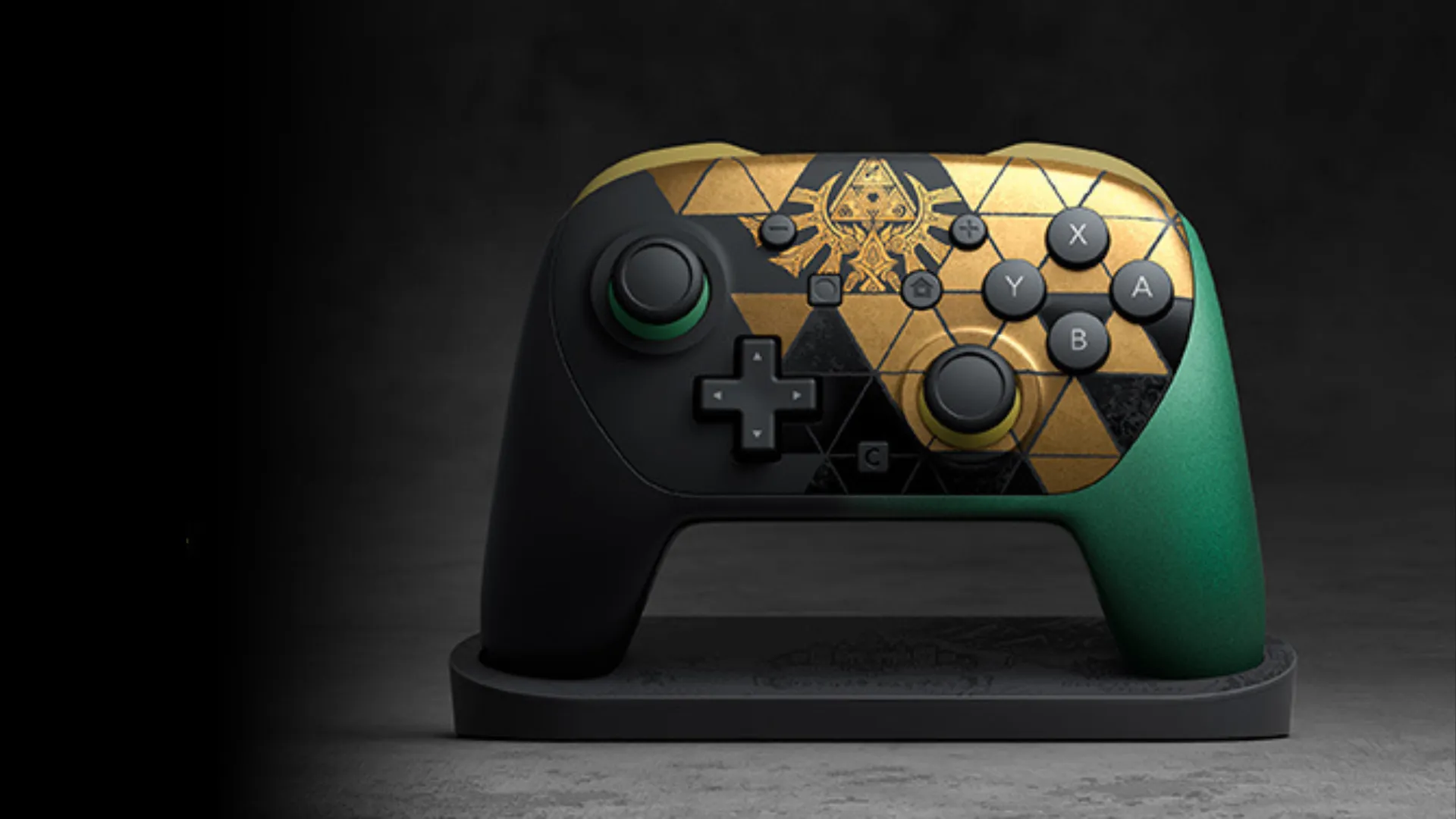 Zelda 40th Anniversary Nintendo Switch 2 Pro Controller with gold Triforce design