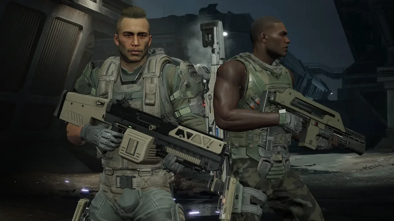 A squad of Colonial Marines battles a swarm of Xenomorphs in Aliens: Fireteam Elite 2.