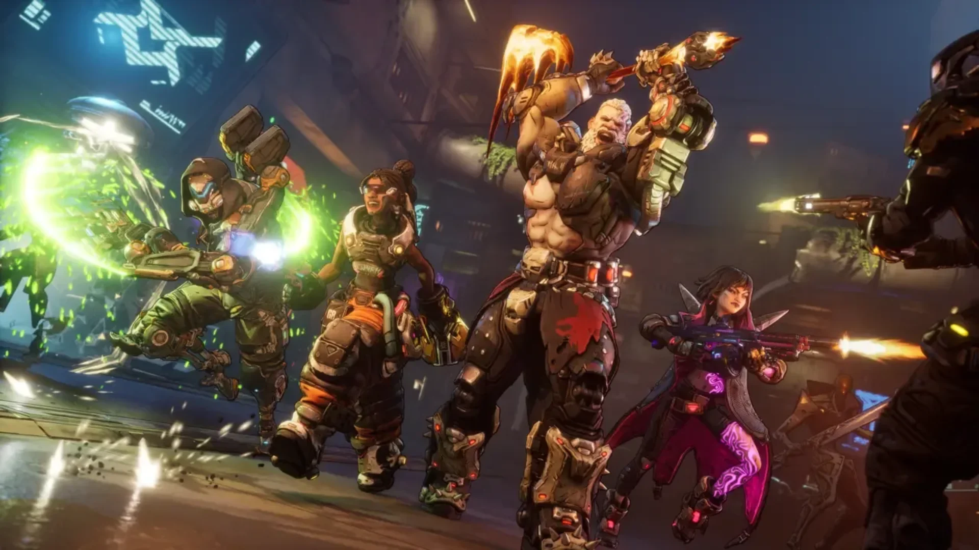 Borderlands 4 Vault Hunters fight enemies using guns and special abilities.