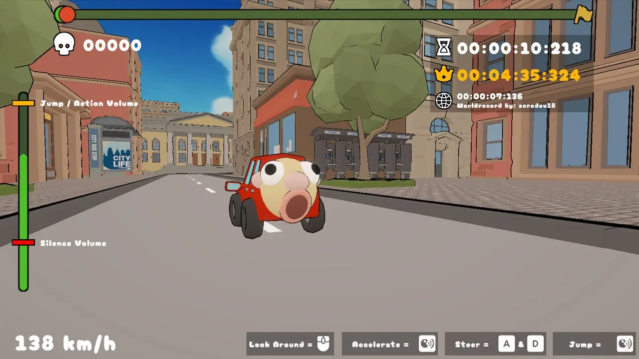 Red car in the CAAAHR gameplay