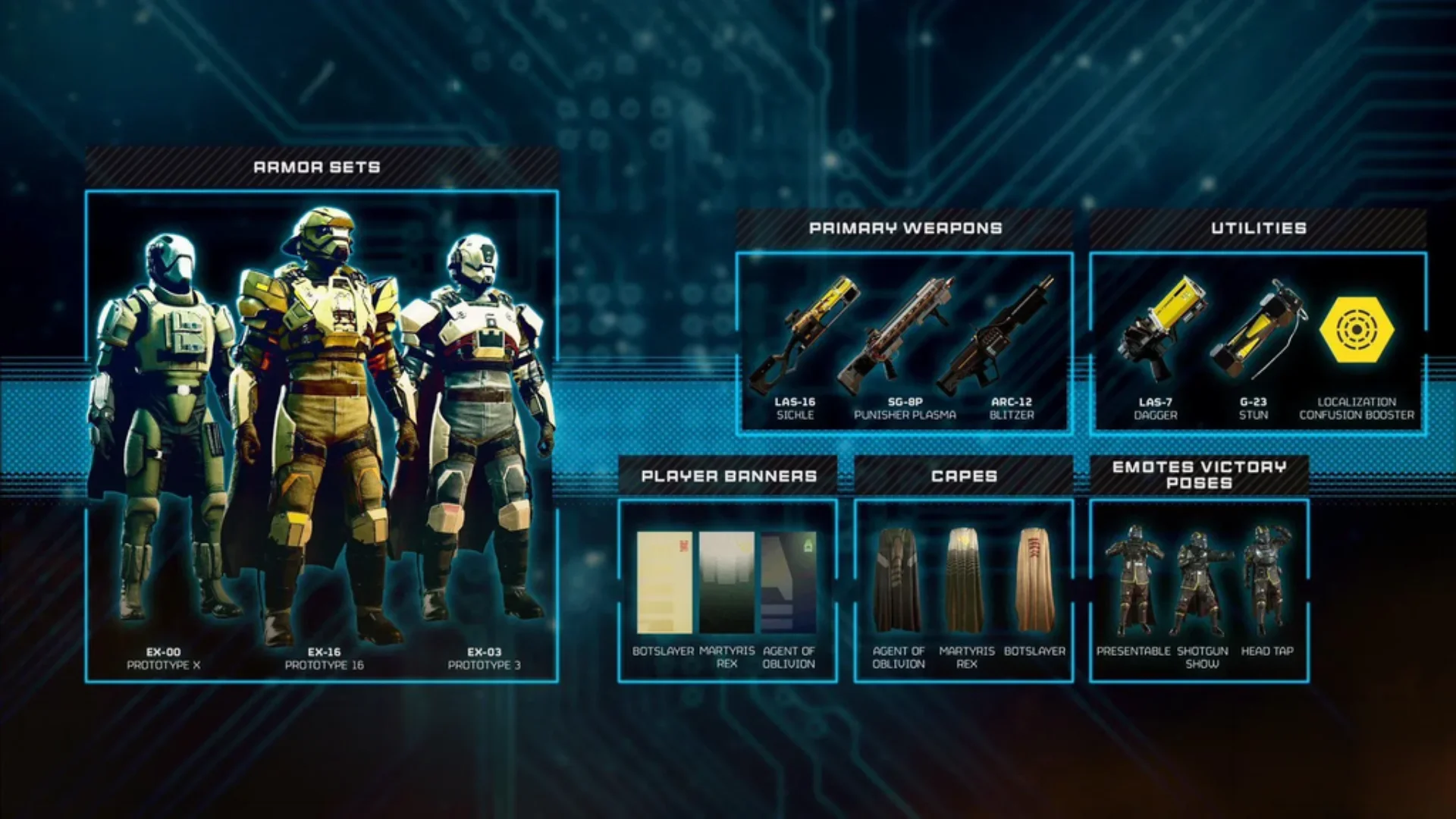 Helldivers 2 Warbond overview displays armor sets, primary weapons, utilities, capes, banners and emotes.
