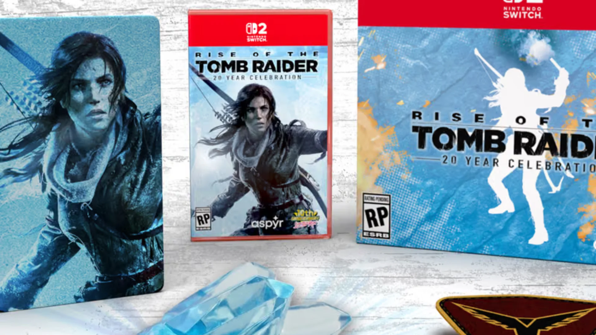 Rise of the Tomb Raider 20 Year Celebration physical edition for Nintendo Switch 2 with Game Card and case.