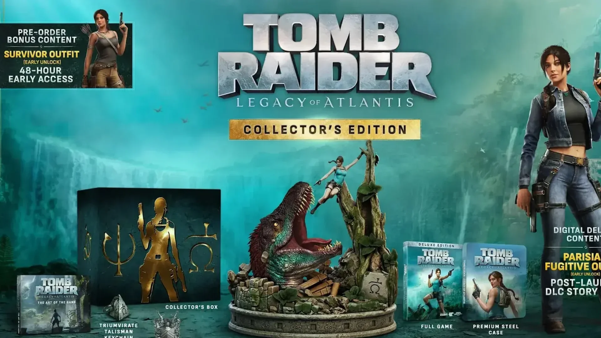 Rise of the Tomb Raider Switch 2 Collector's Edition with Divine Source replica, SteelCase and physical game.