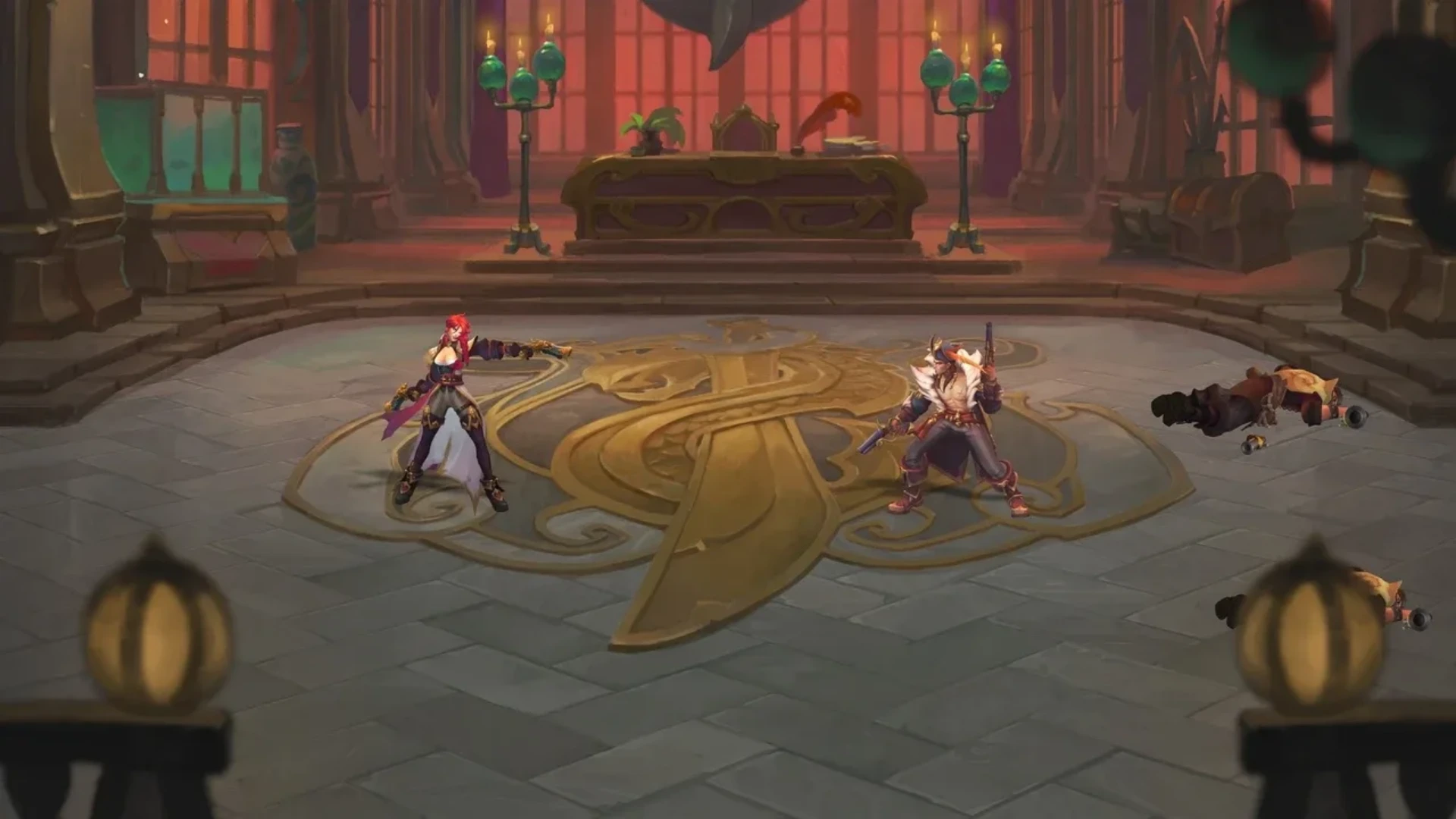 Miss Fortune and Yasuo face enemies during combat in Ruined King: A League of Legends Story