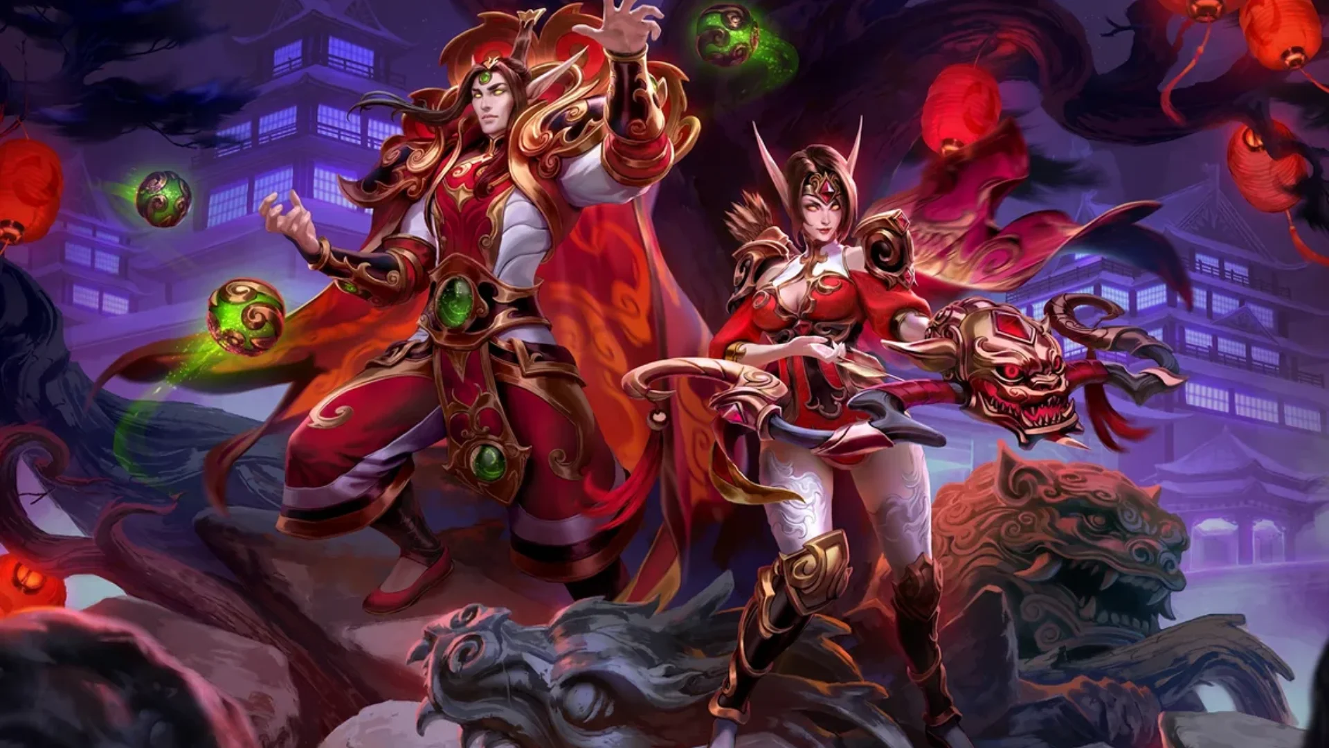 Heroes battle across a snowy lane during a Heroes of the Storm team fight.