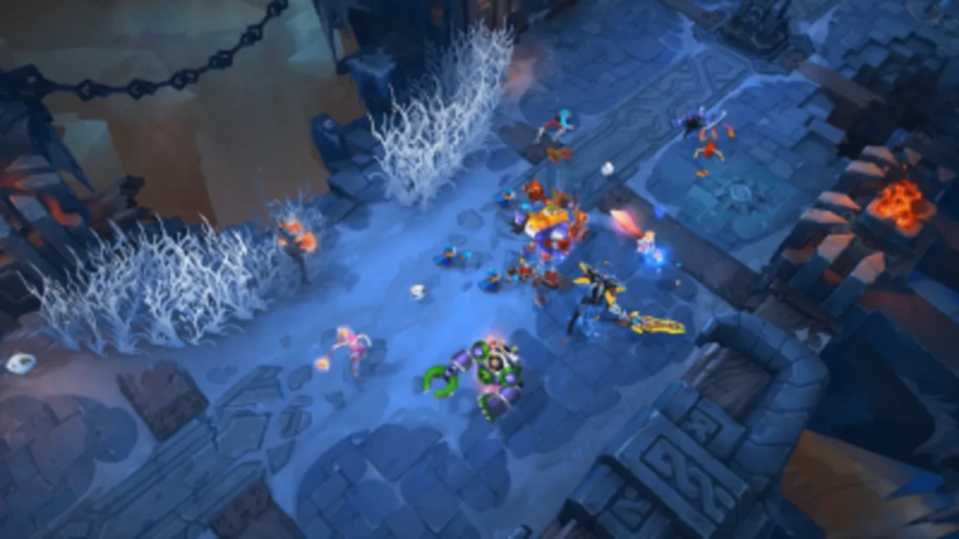 League of Legends champion in purple and gold clothing poses amid glowing magical effects.