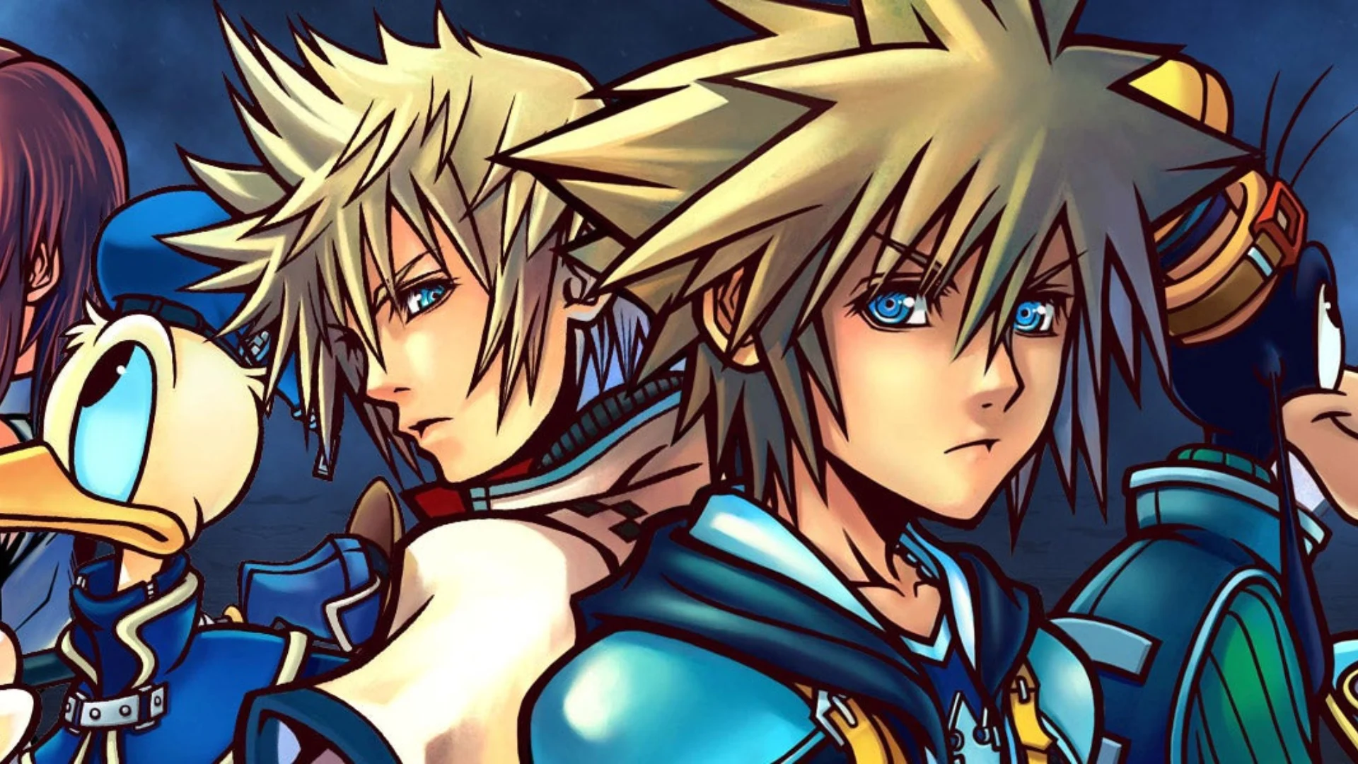 Sora, Roxas and Donald Duck featured in Kingdom Hearts II character artwork